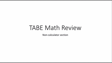 Thumbnail for TABE noncalculator review
