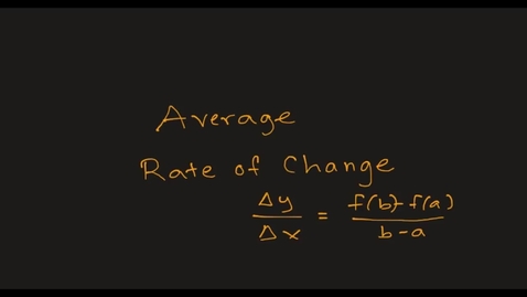 Thumbnail for entry MATH F151 –  Average Rate of Change.mp4