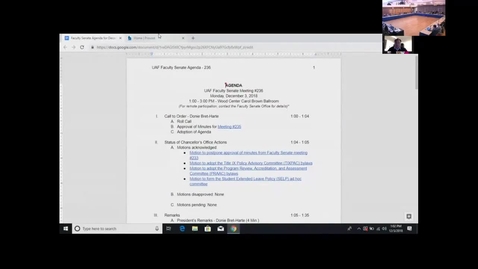 Thumbnail for Faculty Senate Meeting #236 12-03-2018
