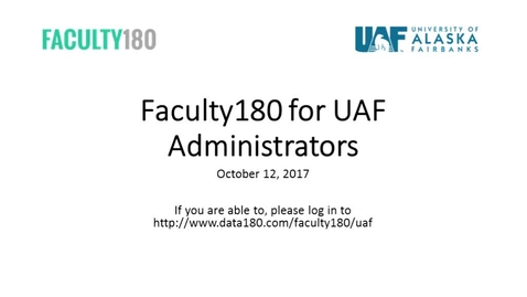 Thumbnail for entry Faculty 180 Training For Administrators