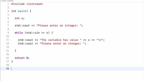 Thumbnail for Basic I/O, Part 5) Prompt user within loop