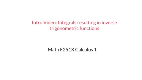 Thumbnail for Intro Video: Integrals involving inverse trig functions