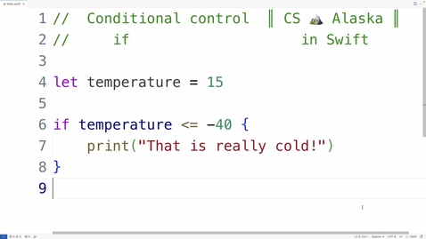 Thumbnail for Conditional control flow using if