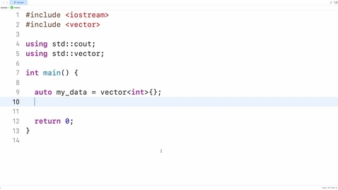 Thumbnail for Vector, Part 4) Create empty vector in C++