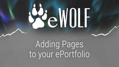 Thumbnail for Adding Pages in eWolf