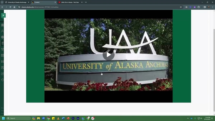 Kaltura at UAA: Adding a YouTube Video with Kaltura (Original Course View)
