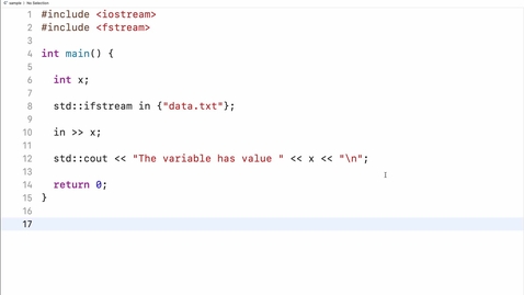 Thumbnail for Basic I/O, Part 7) Read ints from file