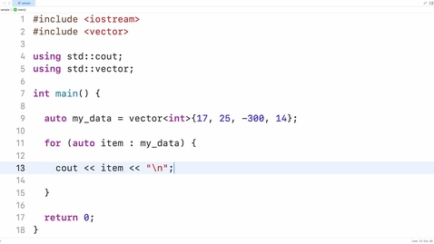 Thumbnail for Vector, Part 3) Print each element of vector in C++