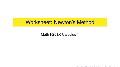 Thumbnail for Worksheet: Newton's Method