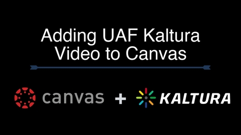 Thumbnail for entry Add Kaltura video to Canvas