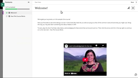 Thumbnail for Ultra Sample Course Walkthrough