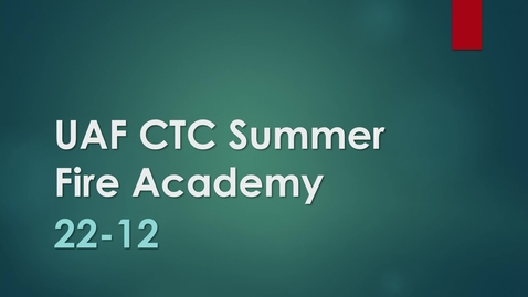 Thumbnail for entry Summer Fire Academy Graduation