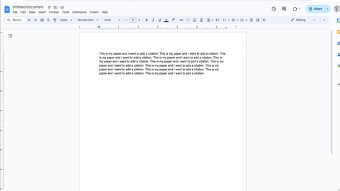 Thumbnail for Using Zotero with Google Docs