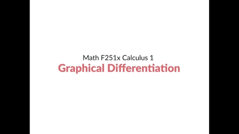 Thumbnail for Intro Video: Graphical Differentiation