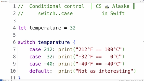 Thumbnail for Control flow constructs using switch..case