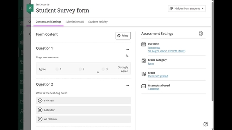 Thumbnail for Create a Form in Ultra Course View