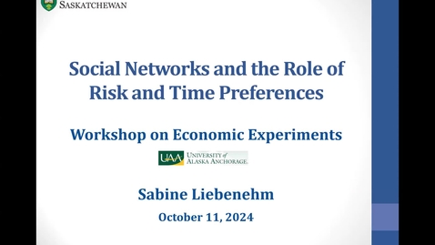 Thumbnail for 2024-10-11 - Sabine Liebenehm - Social networks and the role of risk and time preferences (edited)