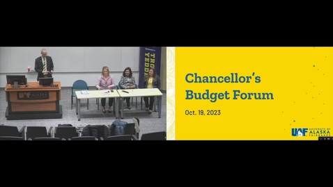 Thumbnail for entry Chancellor's Budget Forum 10-19-2023