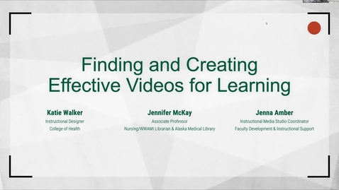 Thumbnail for Finding and Creating Effective Videos for Learning | 2024 Winter Teaching Academy