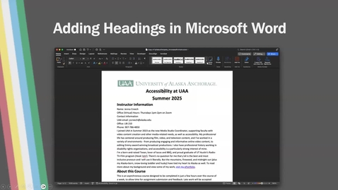 Thumbnail for Accessibility Afternoons: Headings in Word