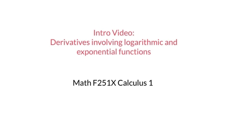 Thumbnail for Intro Video: Integrals involving exponentials and logs