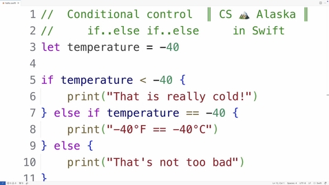 Thumbnail for Conditional control flow using if..else if..else