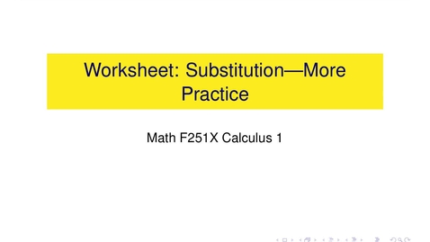 Thumbnail for Worksheet: Substitution-MorePractice