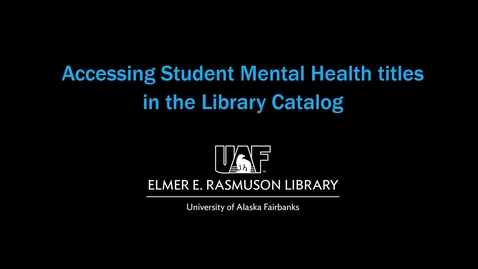 Thumbnail for entry Accessing mental health titles through the Library