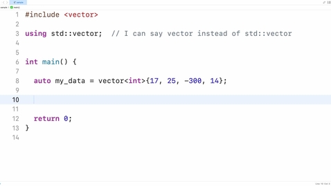 Thumbnail for Vector, Part 2) Iterate over contents of vector in C++