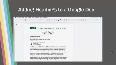 Thumbnail for Accessibility Afternoons: Headings in Google Docs
