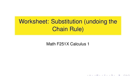 Thumbnail for Worksheet: Substitution