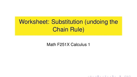 Thumbnail for entry Worksheet: Substitution