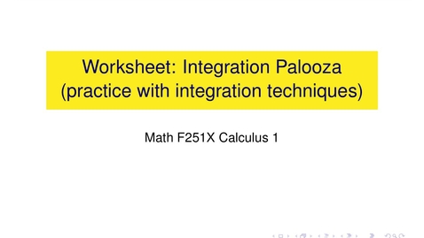 Thumbnail for entry Worksheet: Integration Palooza