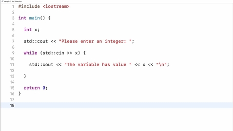Thumbnail for Basic I/O, Part 4) cin as condition of loop