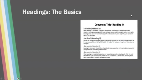 Thumbnail for Accessibility Afternoons: Basics of Headings