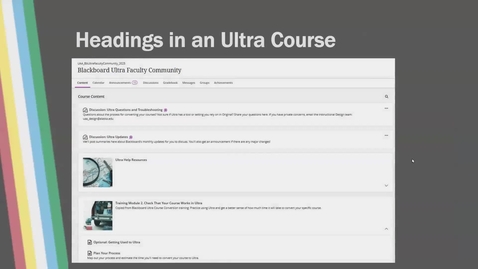Thumbnail for Accessibility Afternoons: Headings in Ultra
