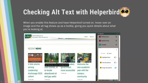 Thumbnail for Accessibility Afternoons: Checking for Alt Text