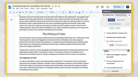 Thumbnail for Accessibility @ UAA: Grackle Docs