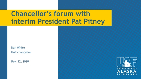 Thumbnail for entry Chancellor's Forum with President Pitney