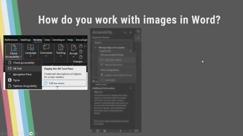 Thumbnail for Accessibility Afternoons: Accessible Images in Microsoft Word