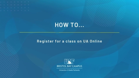 Thumbnail for How to register for a class using UAonline