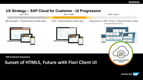 Thumbnail for entry Sunset of HTML5, Future with Fiori Client UI - Webinars