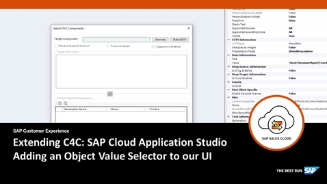 Thumbnail for entry Adding an Object Value help selector - Extending SAP Cloud for Customer