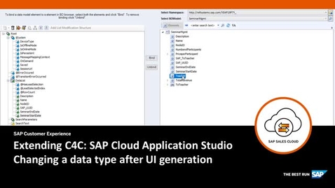 Thumbnail for entry [ARCHIVED] Changing a data type in the Business Object - Extending SAP Cloud for Customer