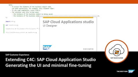 Thumbnail for entry Creating the UI - Extending SAP Cloud for Customer