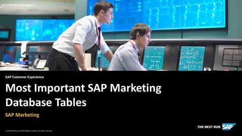 Thumbnail for entry [ARCHIVED] Most Important SAP Marketing Database Tables - SAP Marketing