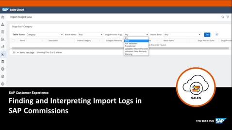 Thumbnail for entry Finding and Interpreting Import Logs in SAP Commissions