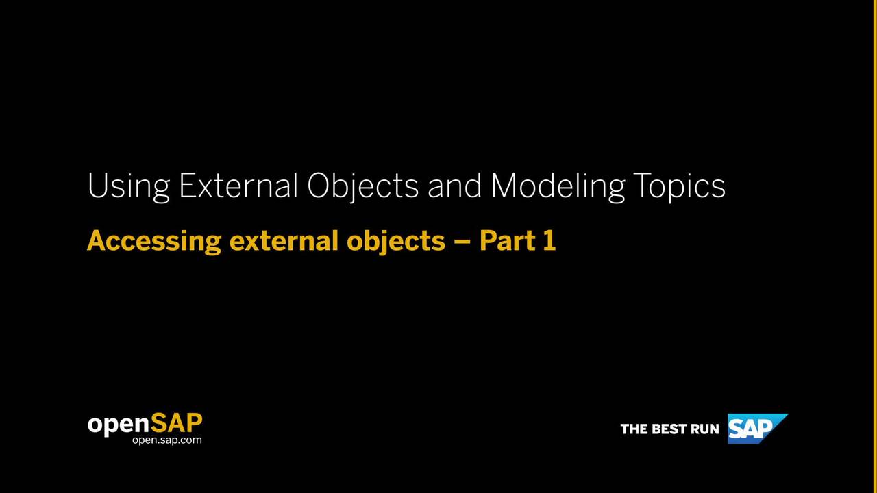 Unit 1 Accessing external objects Part 1 Working with Calculation