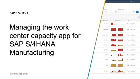 Thumbnail for entry Managing the work center capacity app for SAP S/4HANA Manufacturing