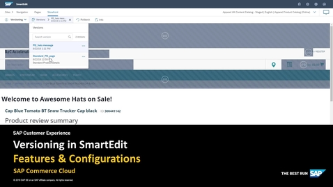 Thumbnail for entry Content Versioning in SmartEdit - SAP Commerce Cloud